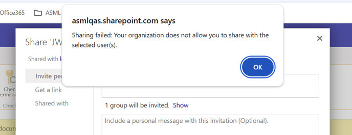 Sharing denied group